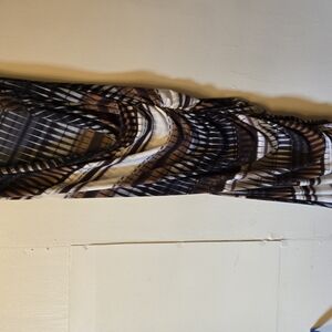 Elegant Brown and Black Midi Dress